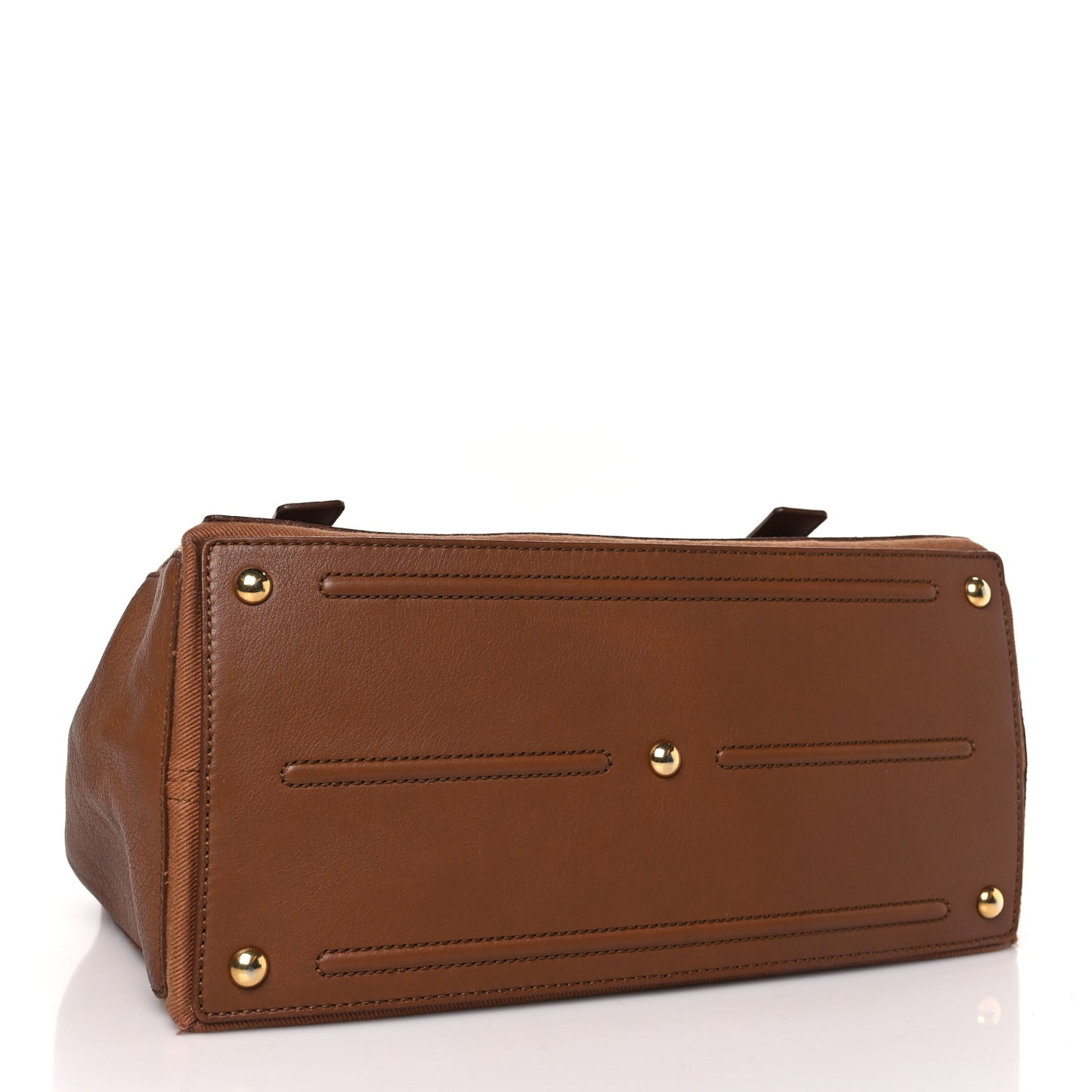Calfskin Canvas Medium Muse Two Brown