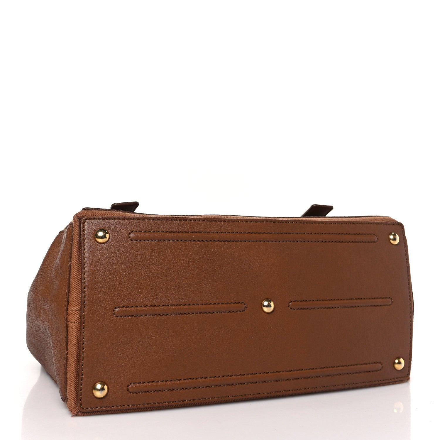 Saint Laurent Calfskin Canvas Medium Muse Two Brown 4 of 9