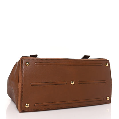 Saint Laurent Calfskin Canvas Medium Muse Two Brown 4 of 9