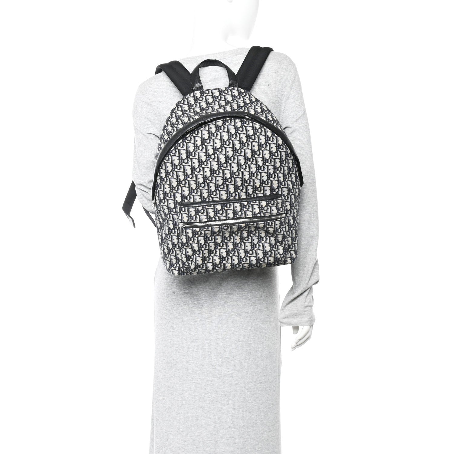 Christian Dior Oblique Calfskin Rider Backpack Beige Black 2 of 10