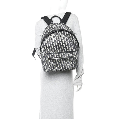 Christian Dior Oblique Calfskin Rider Backpack Beige Black 2 of 10