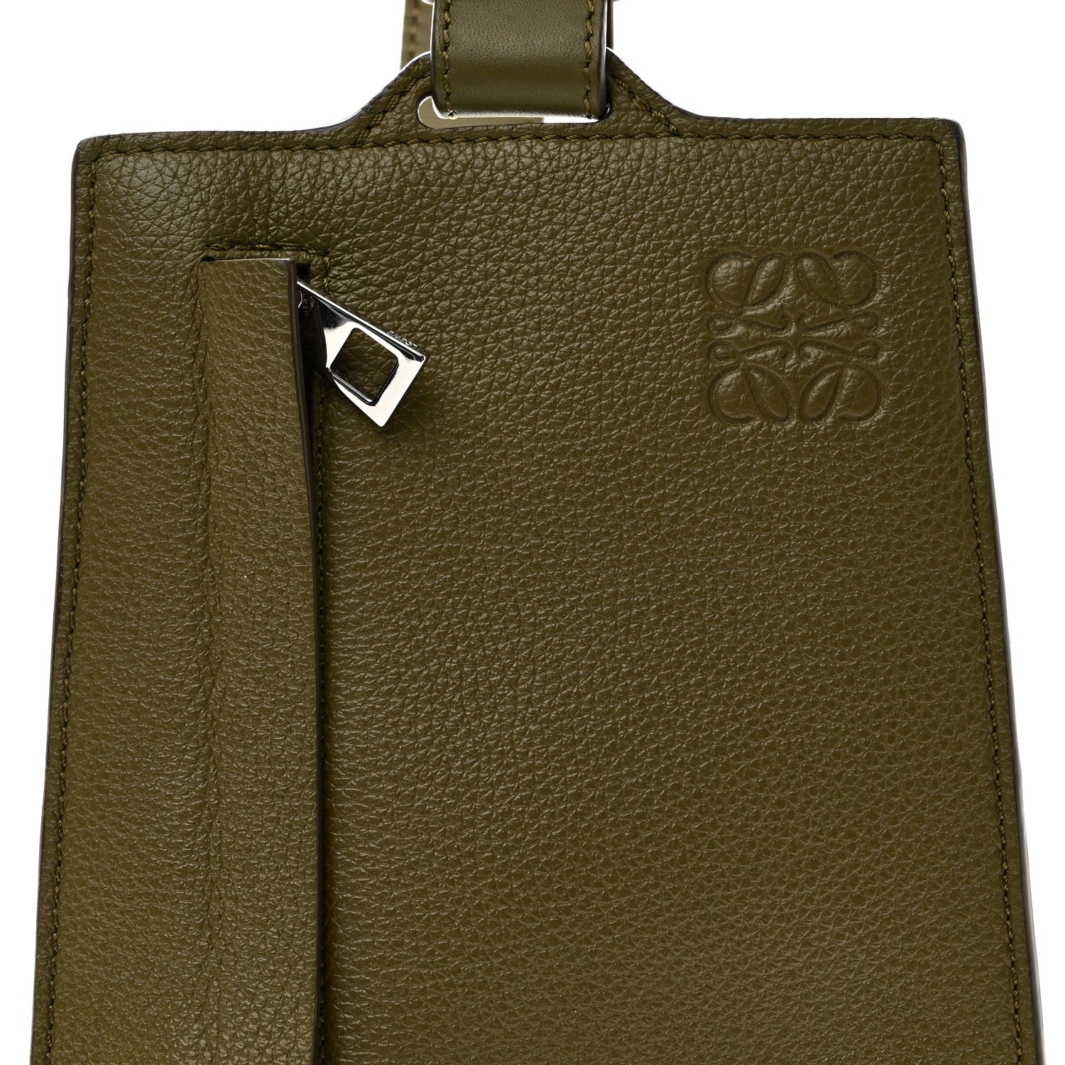 Loewe Soft Grained Calfskin Vertical T-Pocket Crossbody Bag Khaki Green 7 of 8