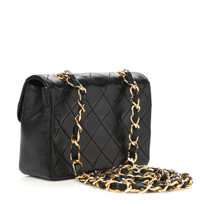 Chanel Lambskin Quilted Micro Mini Flap Bag Black 2 of 24