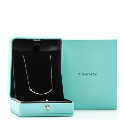 Tiffany 18K Yellow Gold Small T Smile Pendant Necklace 5 of 5