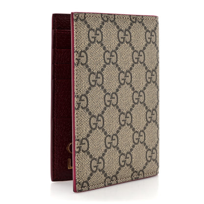 Gucci GG Supreme Monogram Passport Card Case Beige Bordeaux 3 of 9