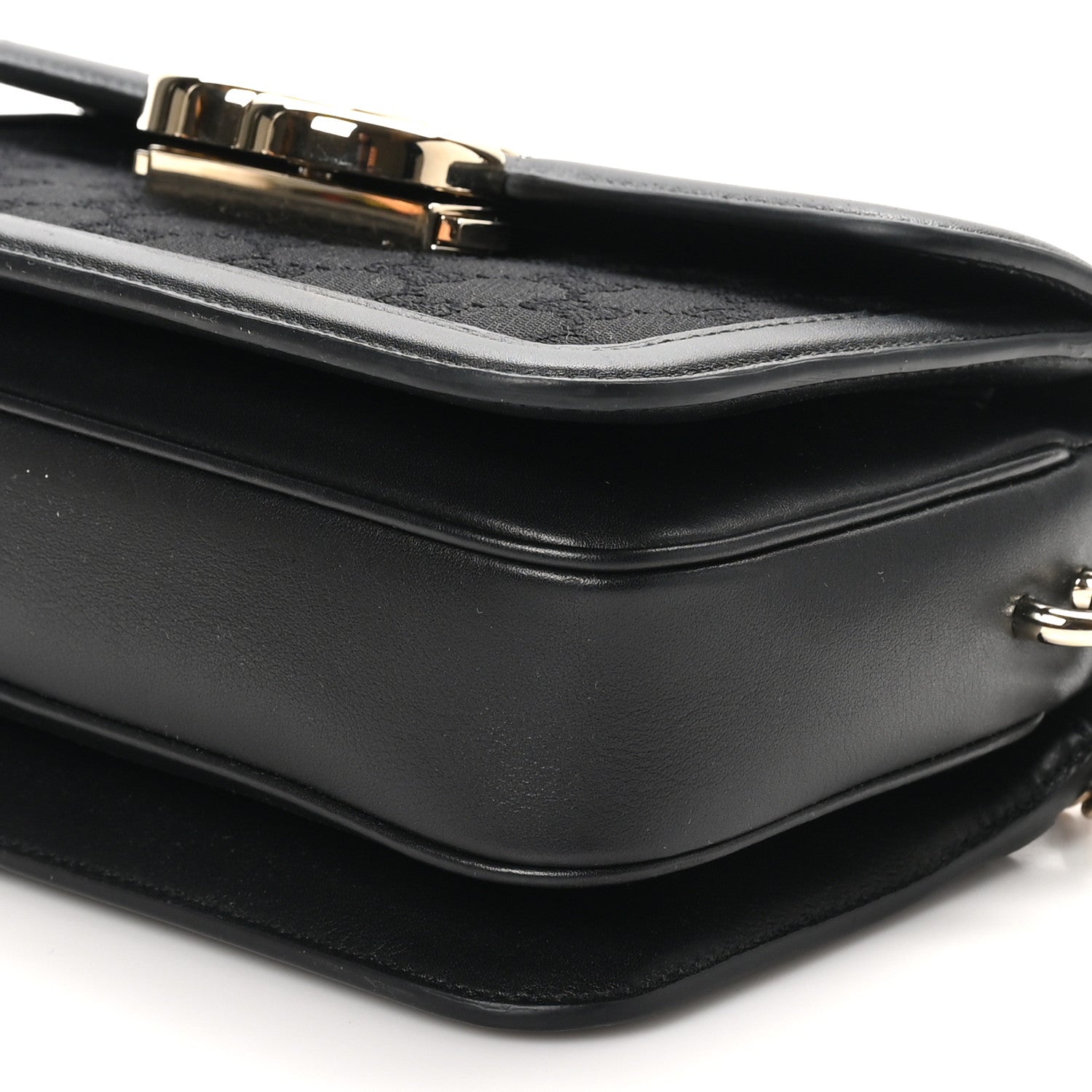 Gucci Crepe Wool Silk GG Monogram Go Small Shoulder Bag Black 10 of 10