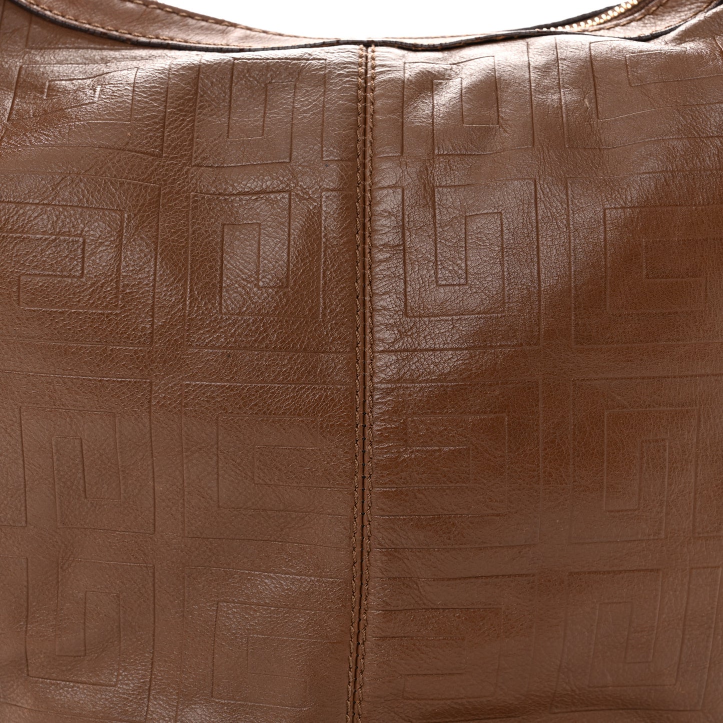 Calfskin Embossed Hobo Brown