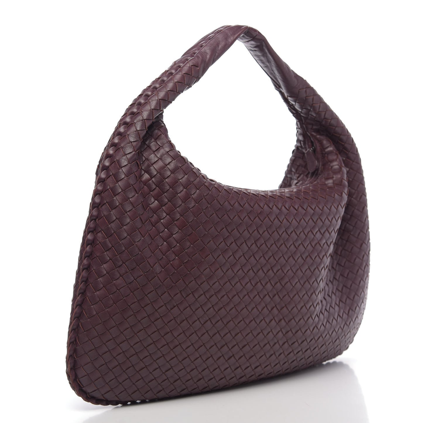 Nappa Intrecciato Large Veneta Hobo Aubergine