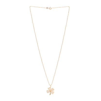 Jennifer Meyer 18K Rose Gold Diamond Large Clover Pendant Necklace 3 of 4