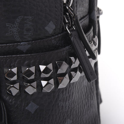 MCM Visetos Small Side Stud Stark Backpack Black 11 of 12