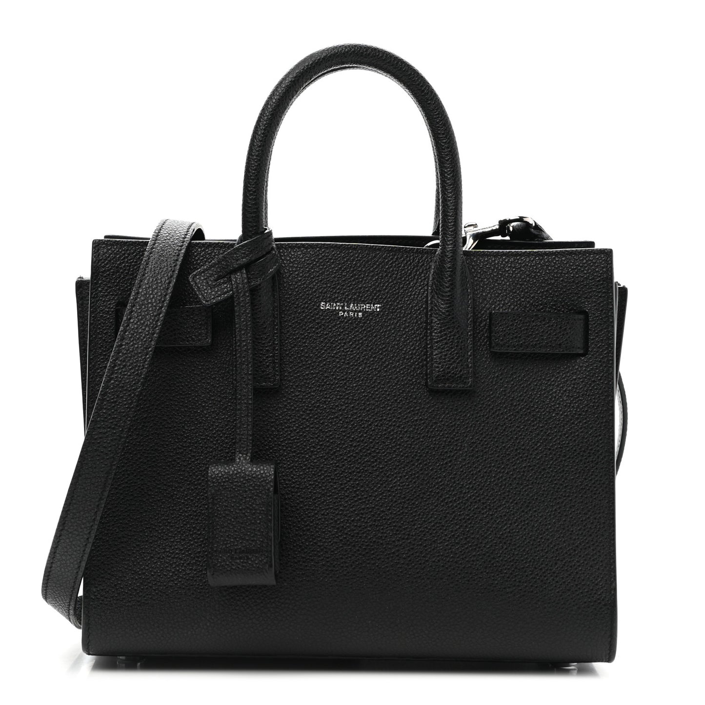 Grained Calfskin Nano Sac De Jour Black