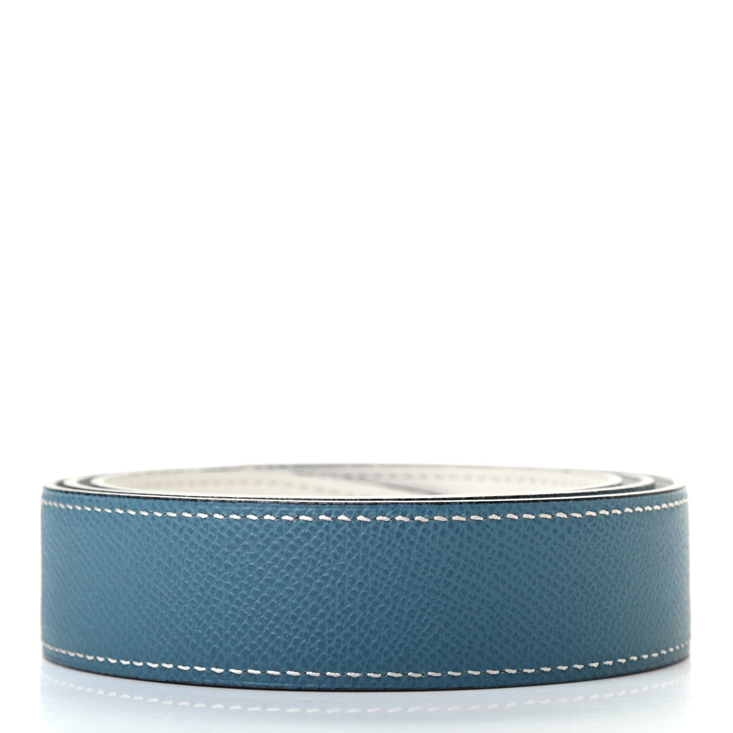 Hermes Epsom Swift 32mm Belt Strap 90 Blue Jean White 2 of 8