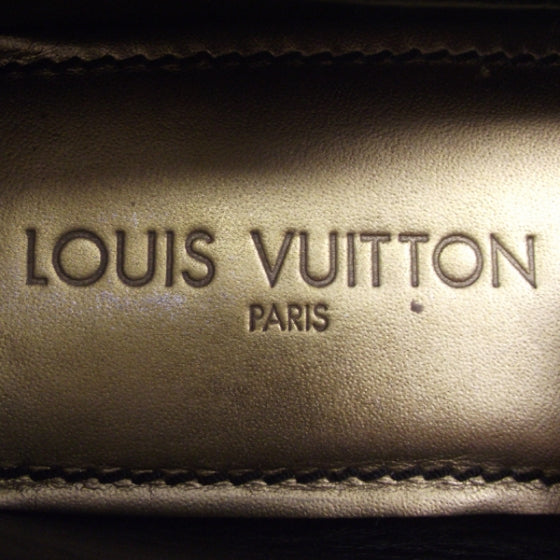 Louis Vuitton Grained Leather Loafers 36 Black 6 of 7