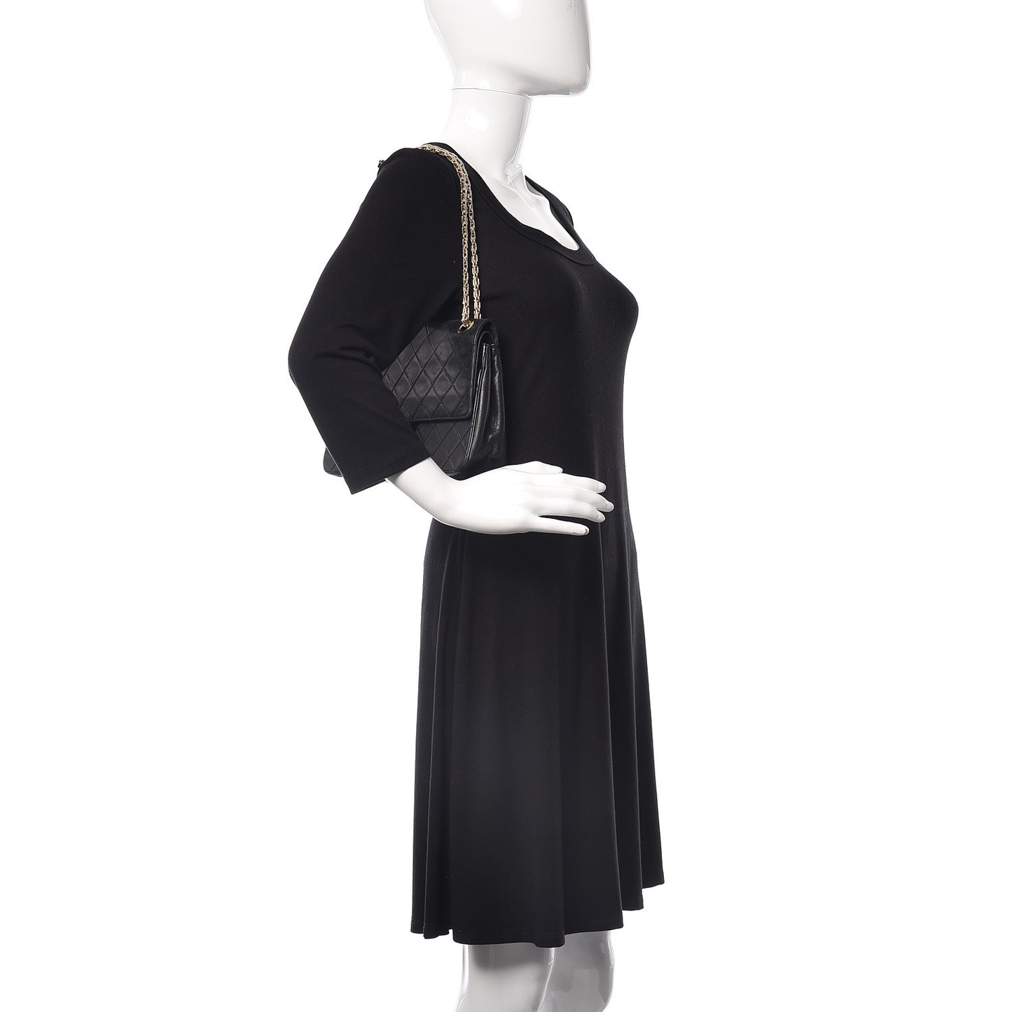 Lambskin Quilted Medium Double Flap Bijoux Chain Black