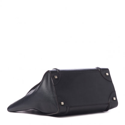 Celine Drummed Calfskin Mini Luggage Black 4 of 10