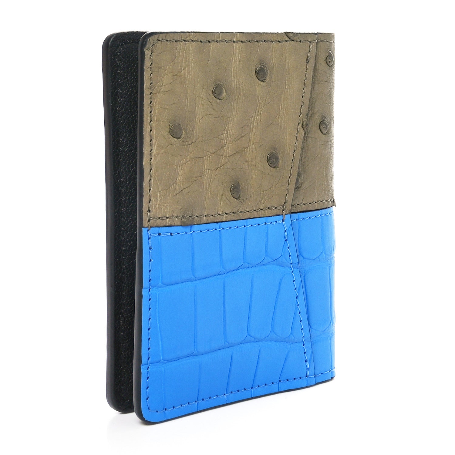 Louis Vuitton Ostrich Crocodile Pocket Organizer Blue Brown 3 of 8
