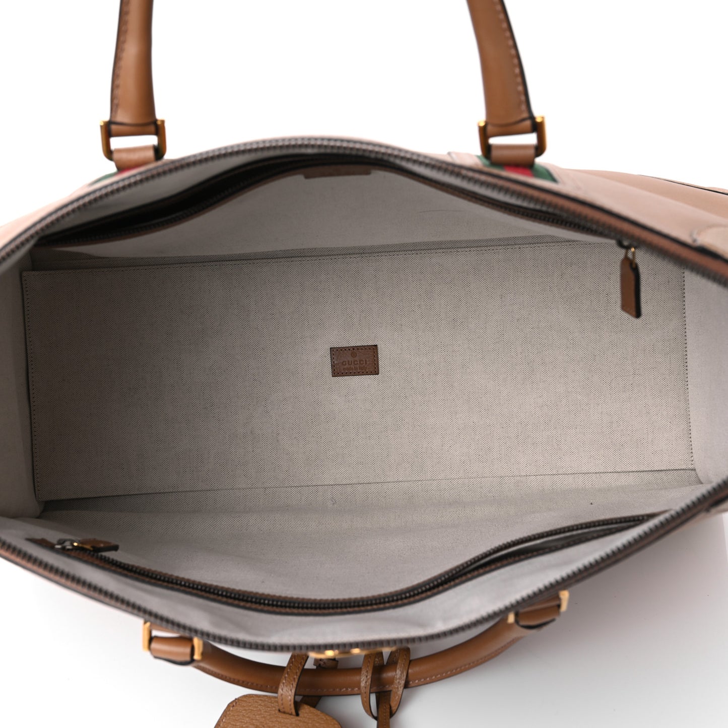 Koi Calfskin XL Bauletto Duffle Top Handle Bag Beige