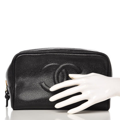 Chanel Caviar CC Large Cosmetic Case Black 2 of 9