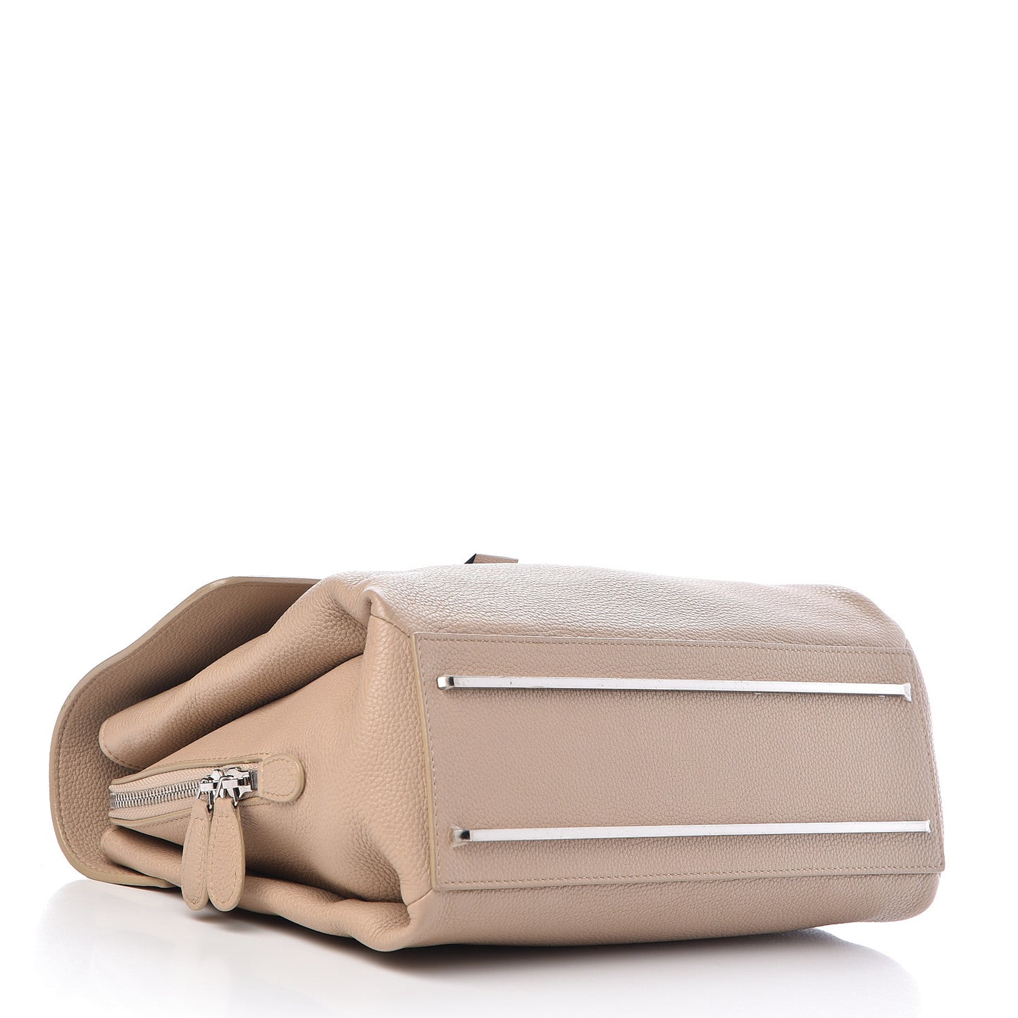 Grained Calfskin Le Dix Small Soft Cartable Beige Seigle