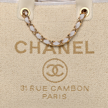 Chanel Lurex Boucle Medium Deauville Tote White 8 of 10