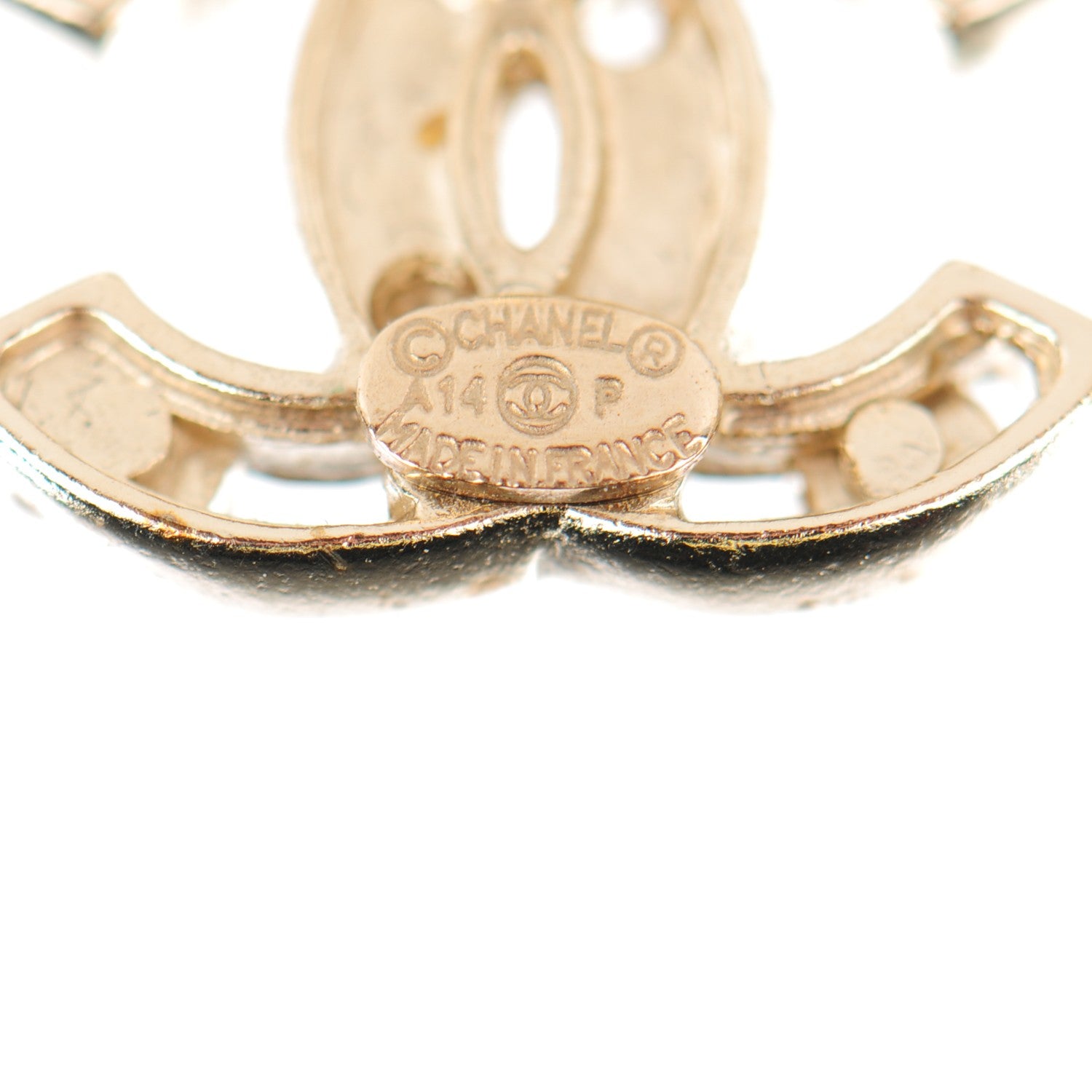 Chanel Pearl CC Earrings Light Gold 4 of 5