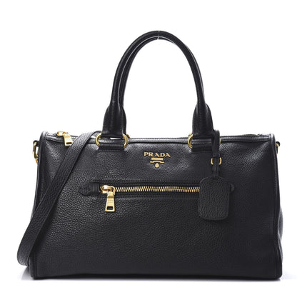 Prada Vitello Daino Shopping Satchel Black 1 of 14
