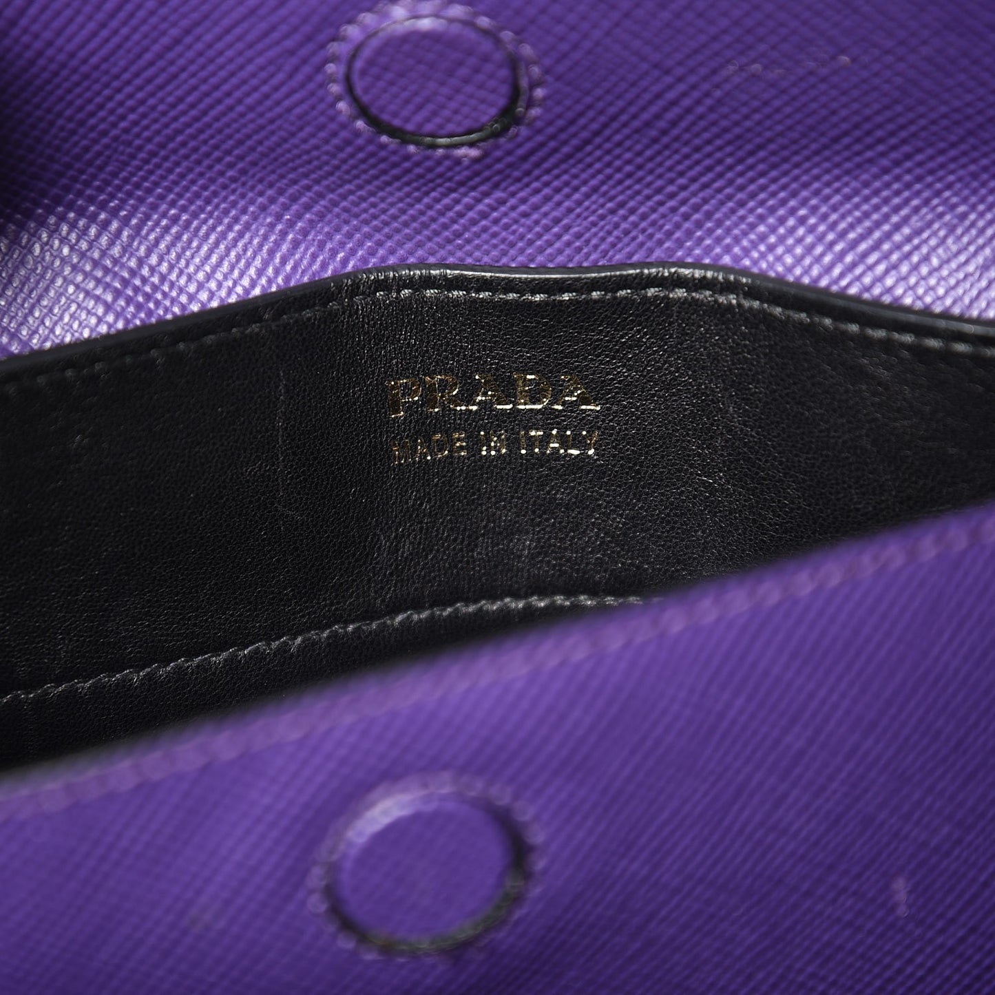 Saffiano Cuir Large Double Bag Viola Nero Black