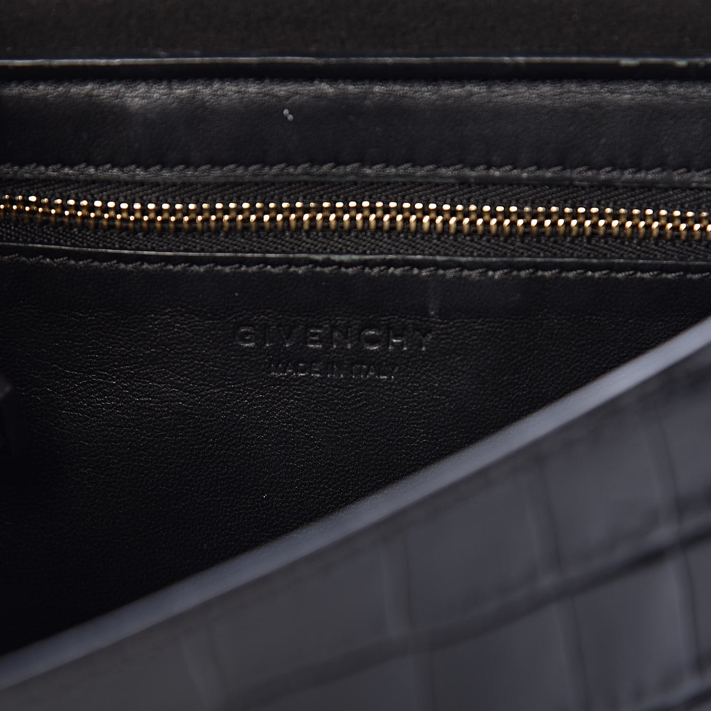 Calfskin Crocodile Embossed Small Nobile Shoulder Bag Black