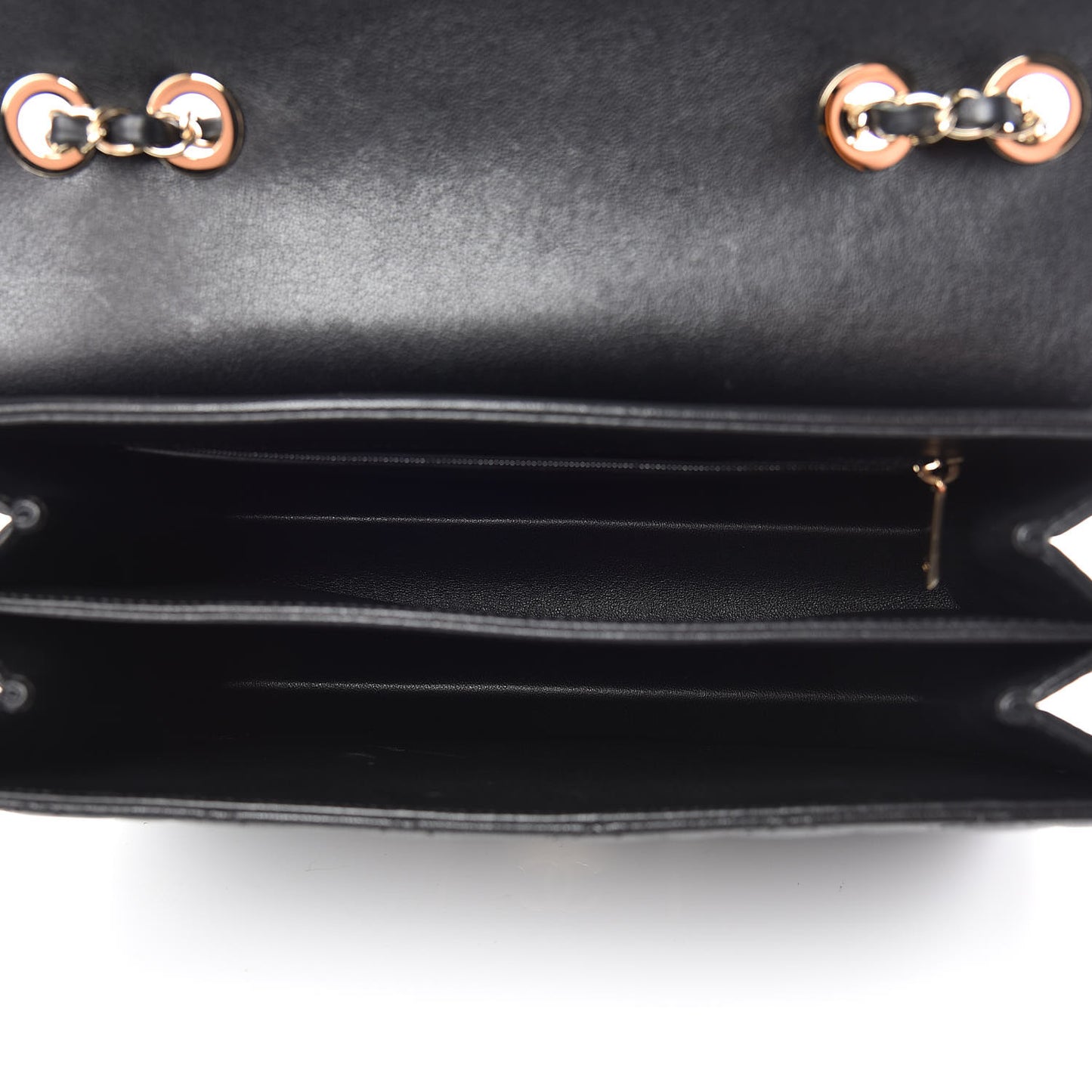 Sheepskin Quilted Large Beauty Lock Flap Black