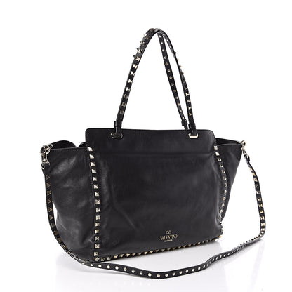 Valentino Garavani Vitello Medium Rockstud Tote Black 3 of 10