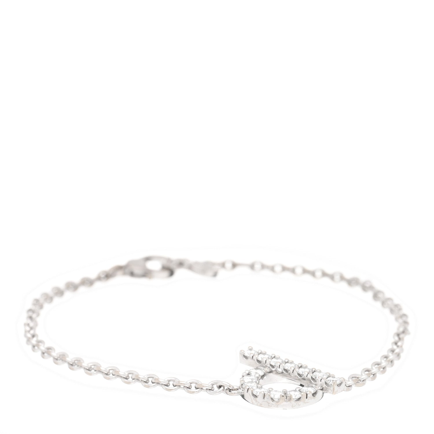 Hermes 18K White Gold Diamond Finesse Bracelet SH 1 of 4