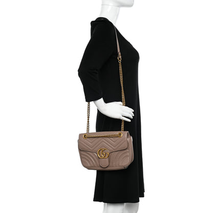 Gucci Calfskin Matelasse Small GG Marmont Shoulder Bag Porcelain Rose 2 of 10
