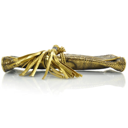 Gucci Metallic Python Malika Clutch Gold 5 of 8