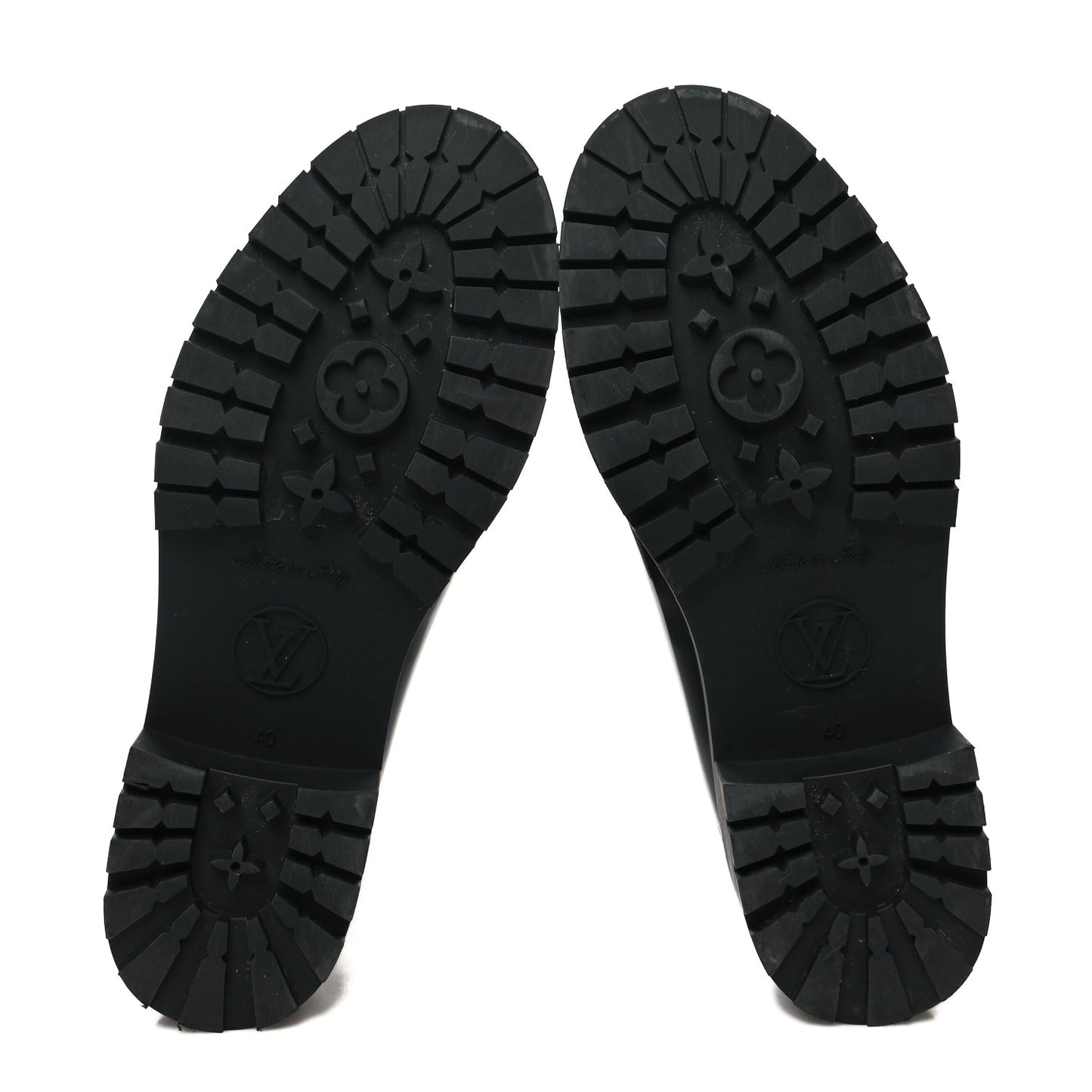 Rubber Embossed Monogram Splash Rain Short Boots 40 Black