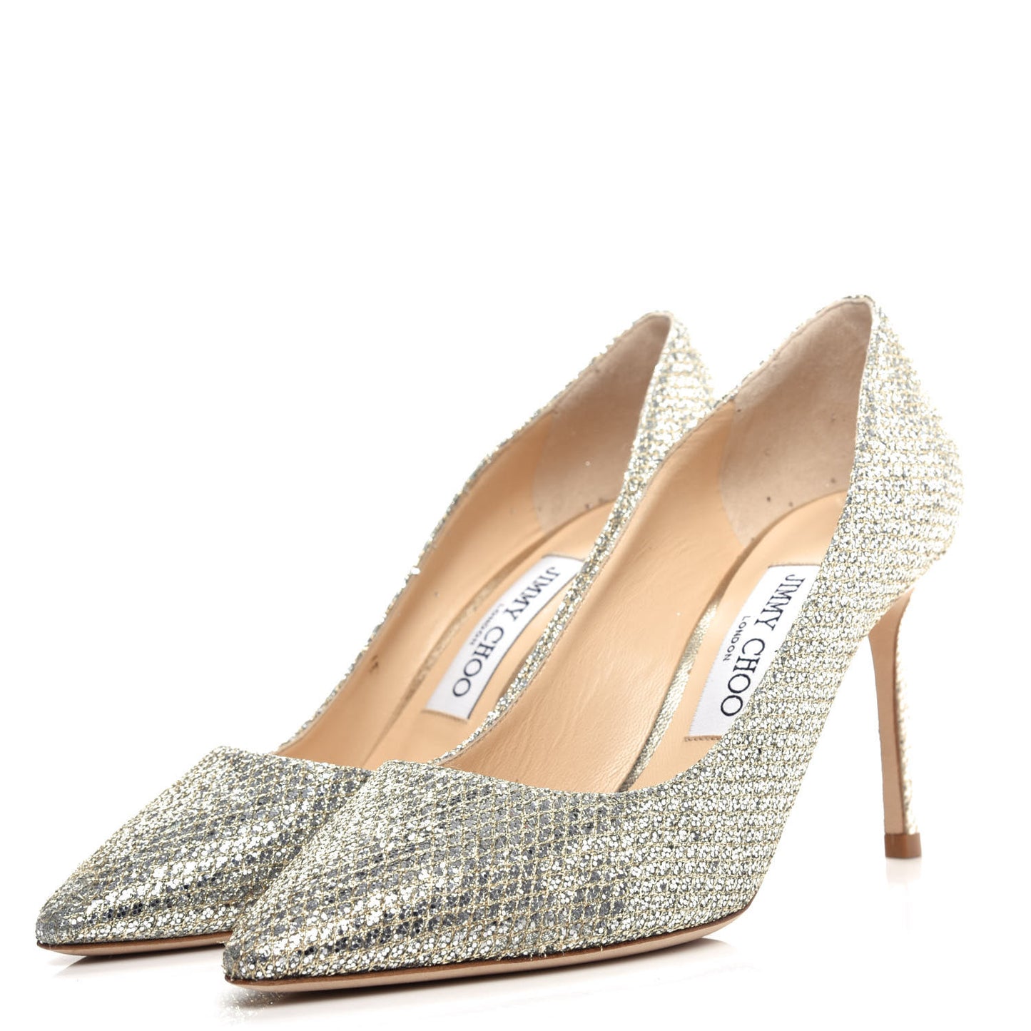 Glitter Fabric Romy 85 Pumps 36.5 Champagne
