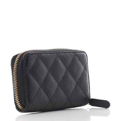 Chanel Caviar Quilted Zip Coin Purse Black 2 of 7