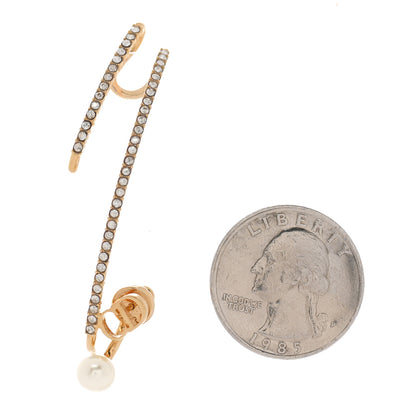 Christian Dior Pearl Crystal Clair D Lune Earring Gold 2 of 5