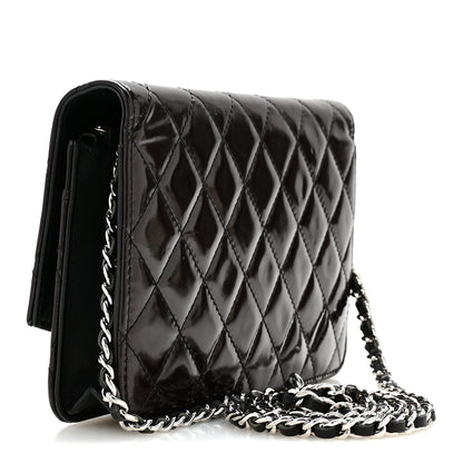 Chanel Patent Quilted Brilliant Wallet On Chain WOC Bordeaux Clair 3 of 11