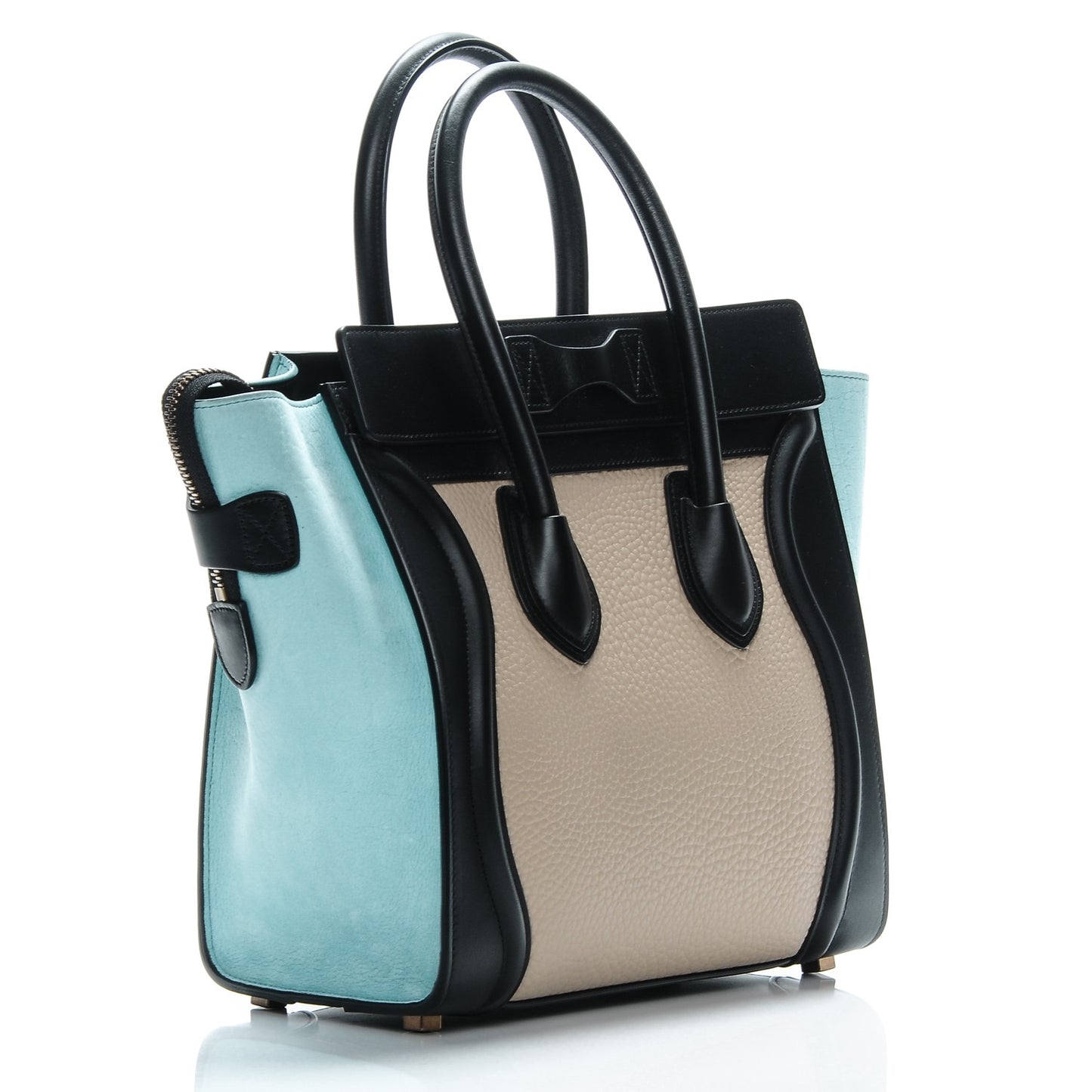 Drummed Calfskin Micro Tri-Color Luggage Antarctic