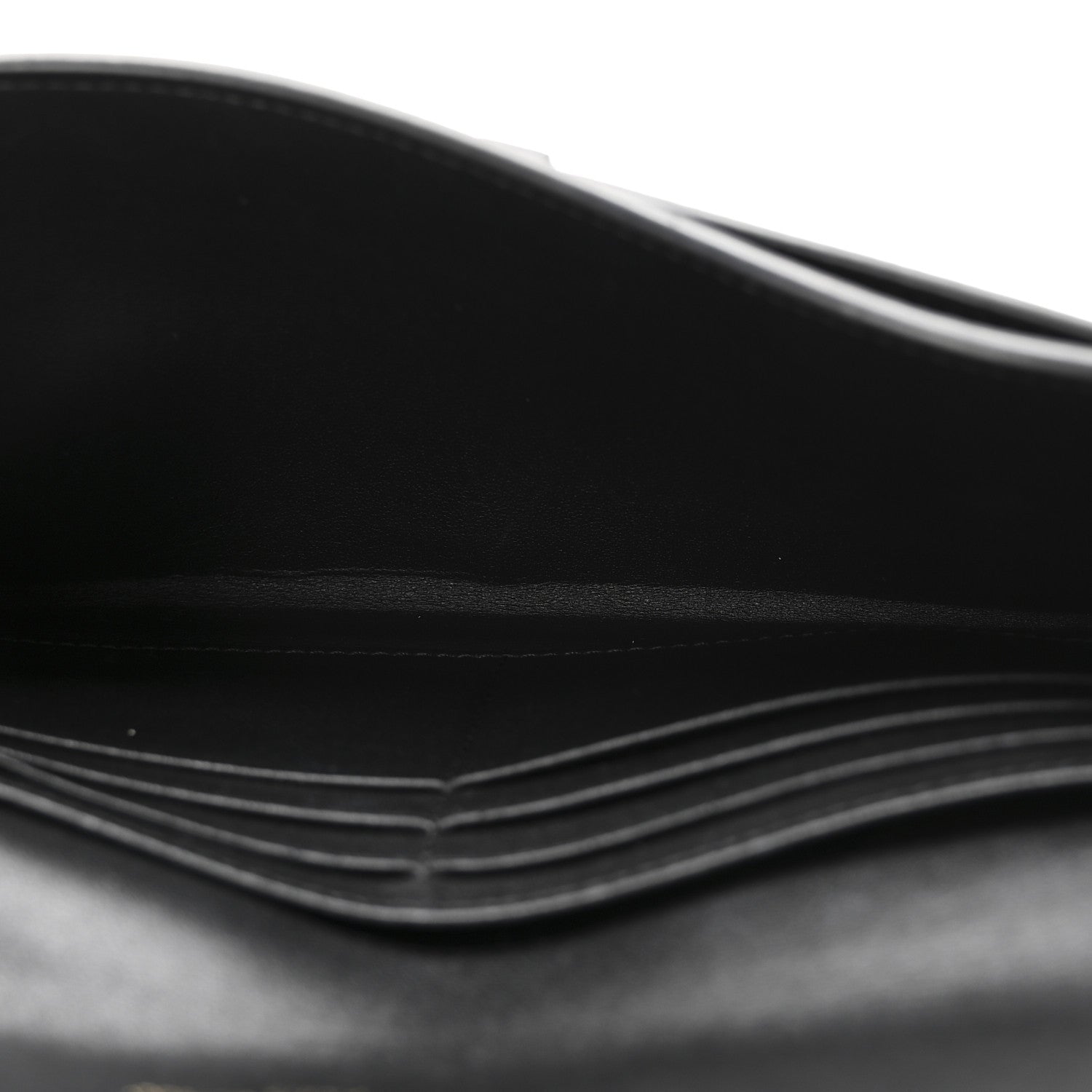Christian Dior Goatskin Saddle Long Wallet With Chain Black 5 of 10