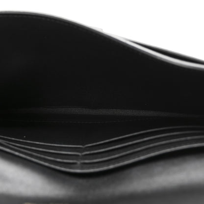 Christian Dior Goatskin Saddle Long Wallet With Chain Black 5 of 10