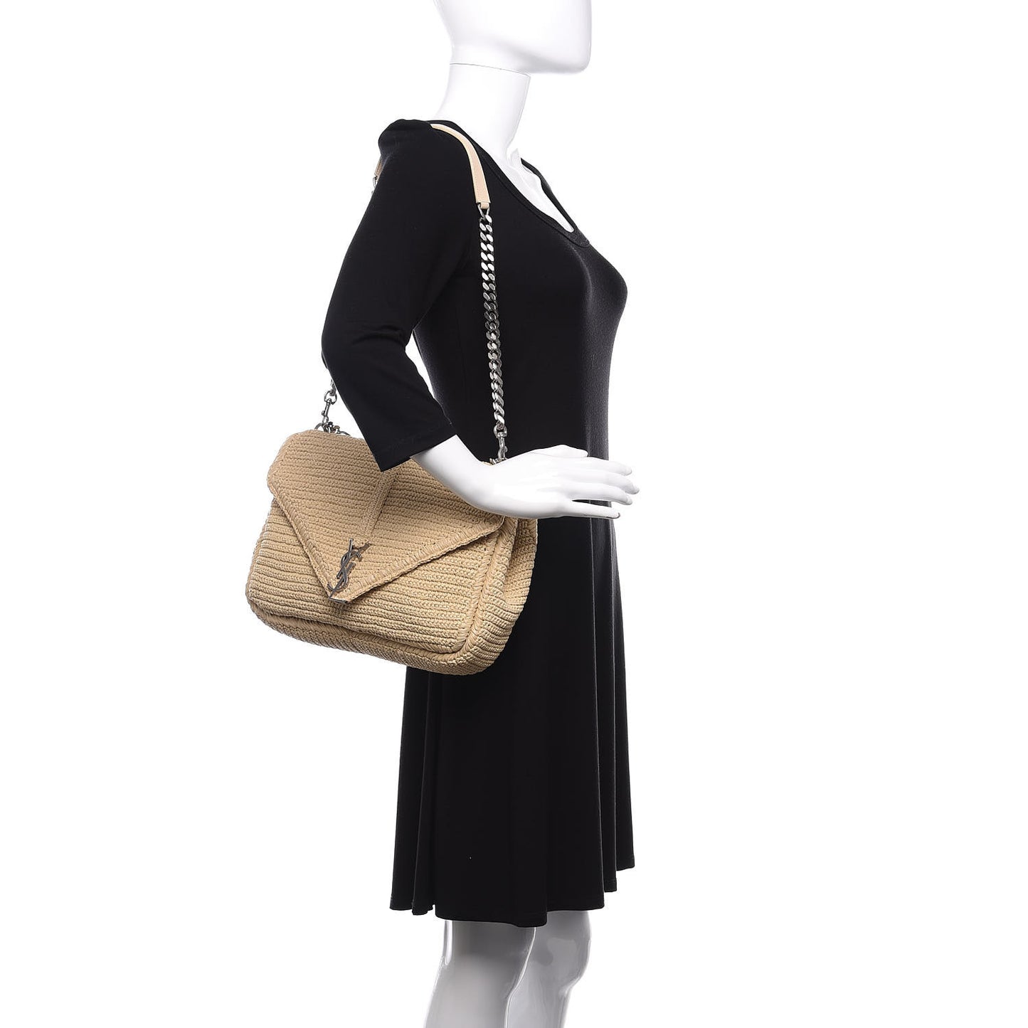 Raffia Monogram Large College Satchel Naturale