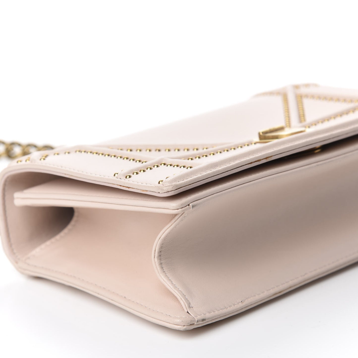 Lambskin Studded Small Diorama Flap Bag Light Pink