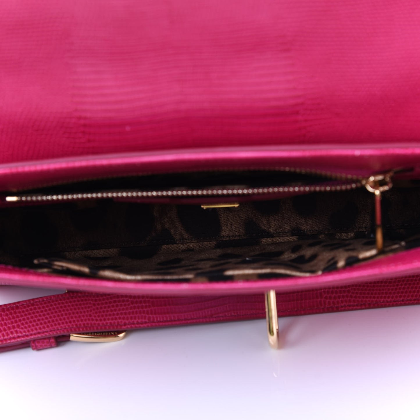 Lizard Calfskin Embossed Monica Convertible Shoulder Bag Pink