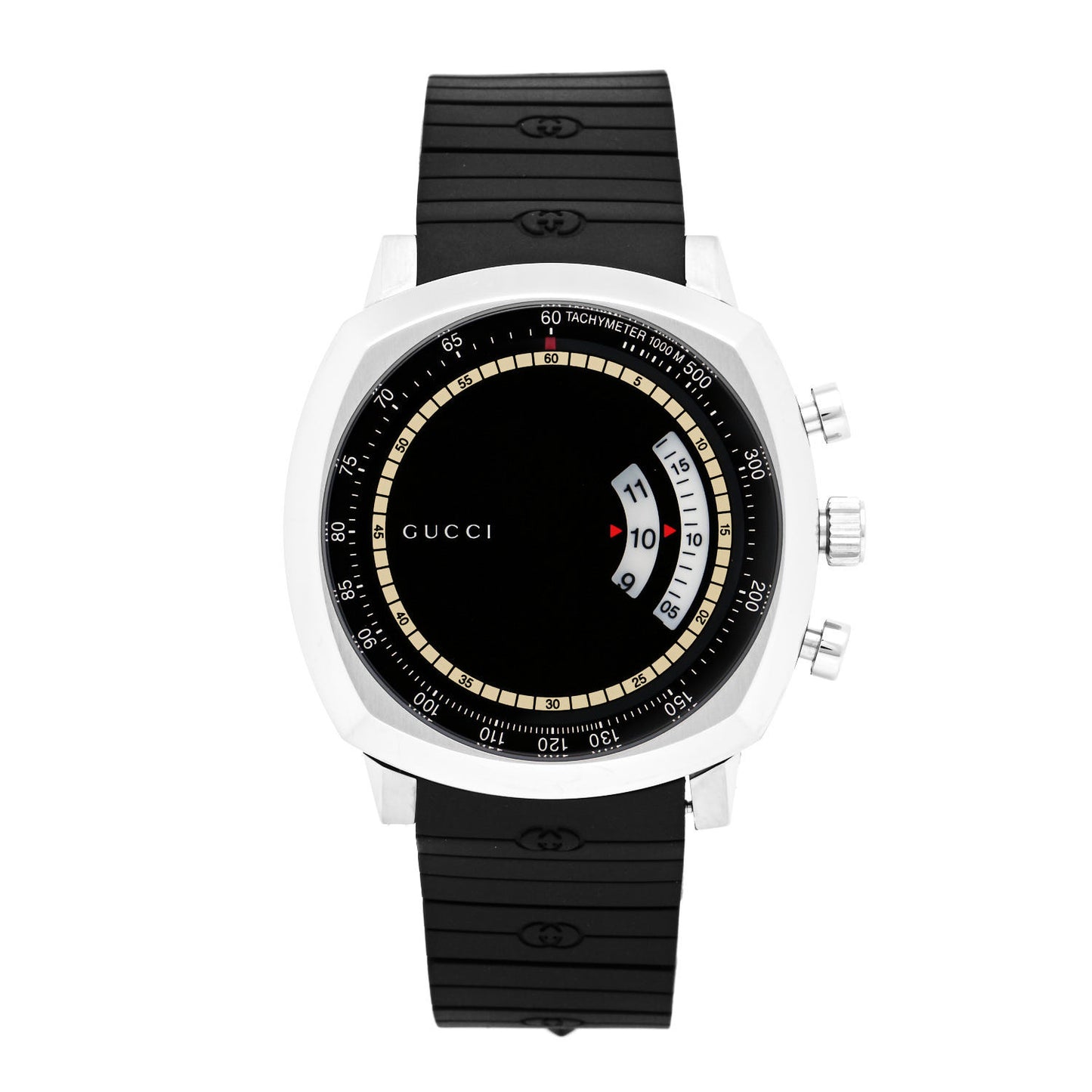 Stainless Steel Rubber 40mm Grip Quartz Watch Black