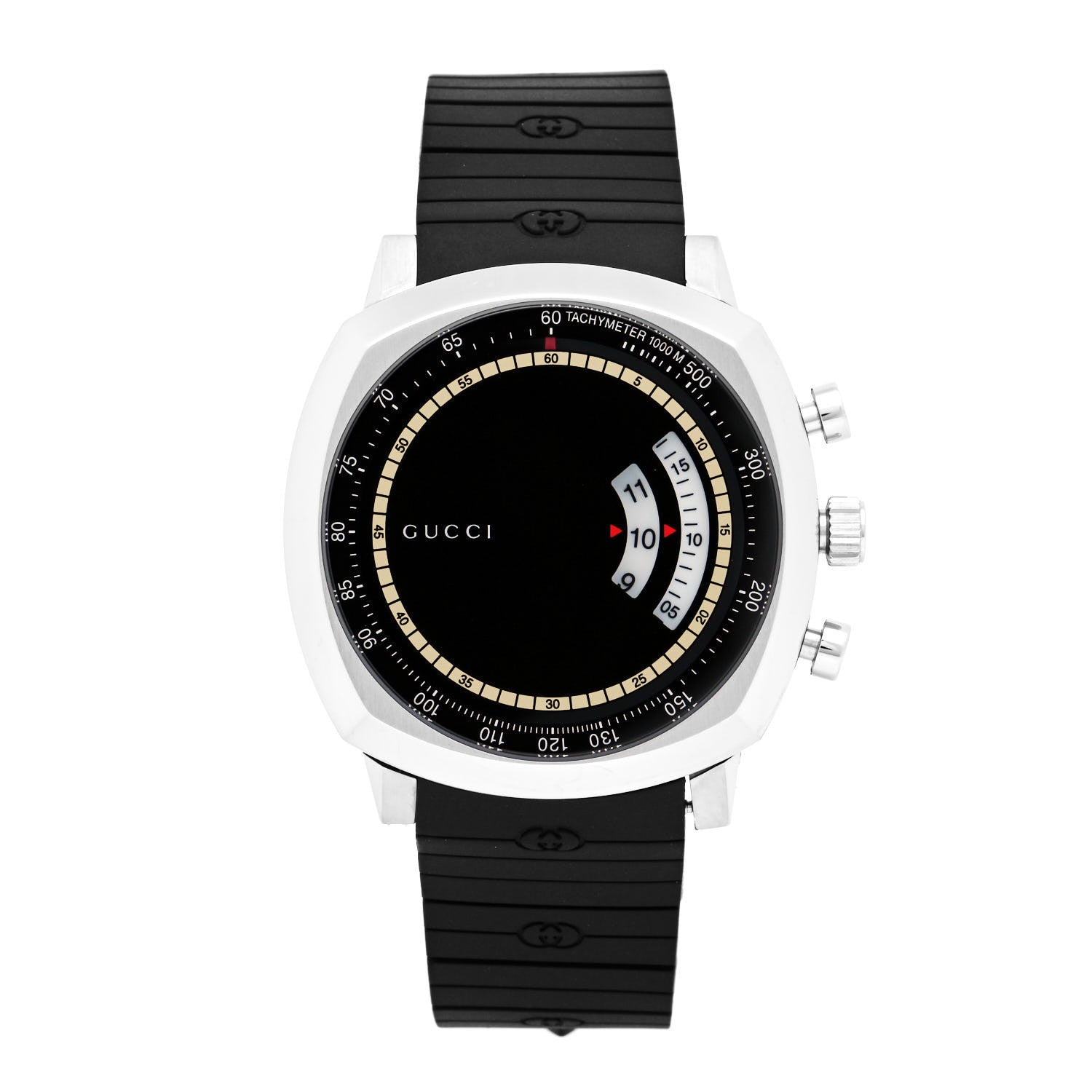 Gucci Stainless Steel Rubber 40mm Grip Quartz Watch Black 1 of 5