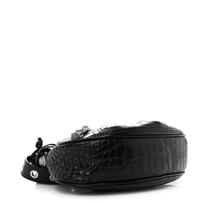 Balenciaga Extra Supple Calfskin Crystal Crocodile Embossed Le Cagole Shoulder Bag XS Black 5 of 12