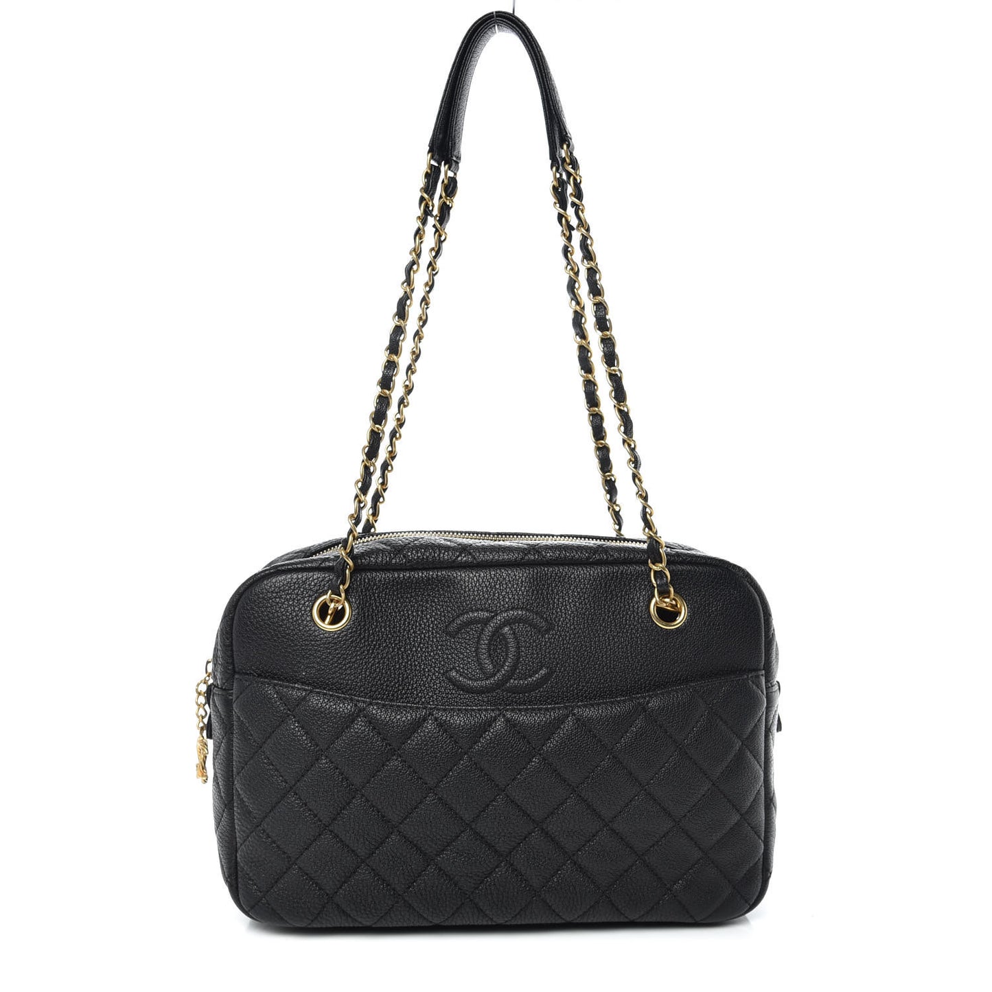 Caviar Quilted Camera Case Black