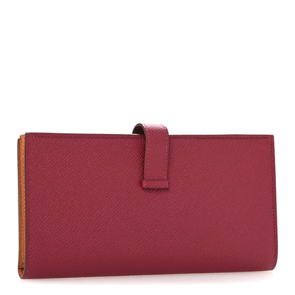 Hermes Epsom Bearn Gusset Wallet Rubis Orange 3 of 10
