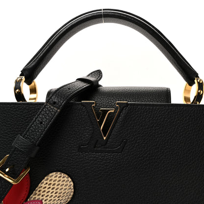 Louis Vuitton Taurillon Snakeskin Iris Blossom Capucines PM Black 7 of 9